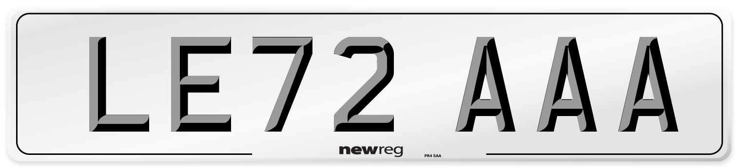 LE72 AAA Number Plate from New Reg